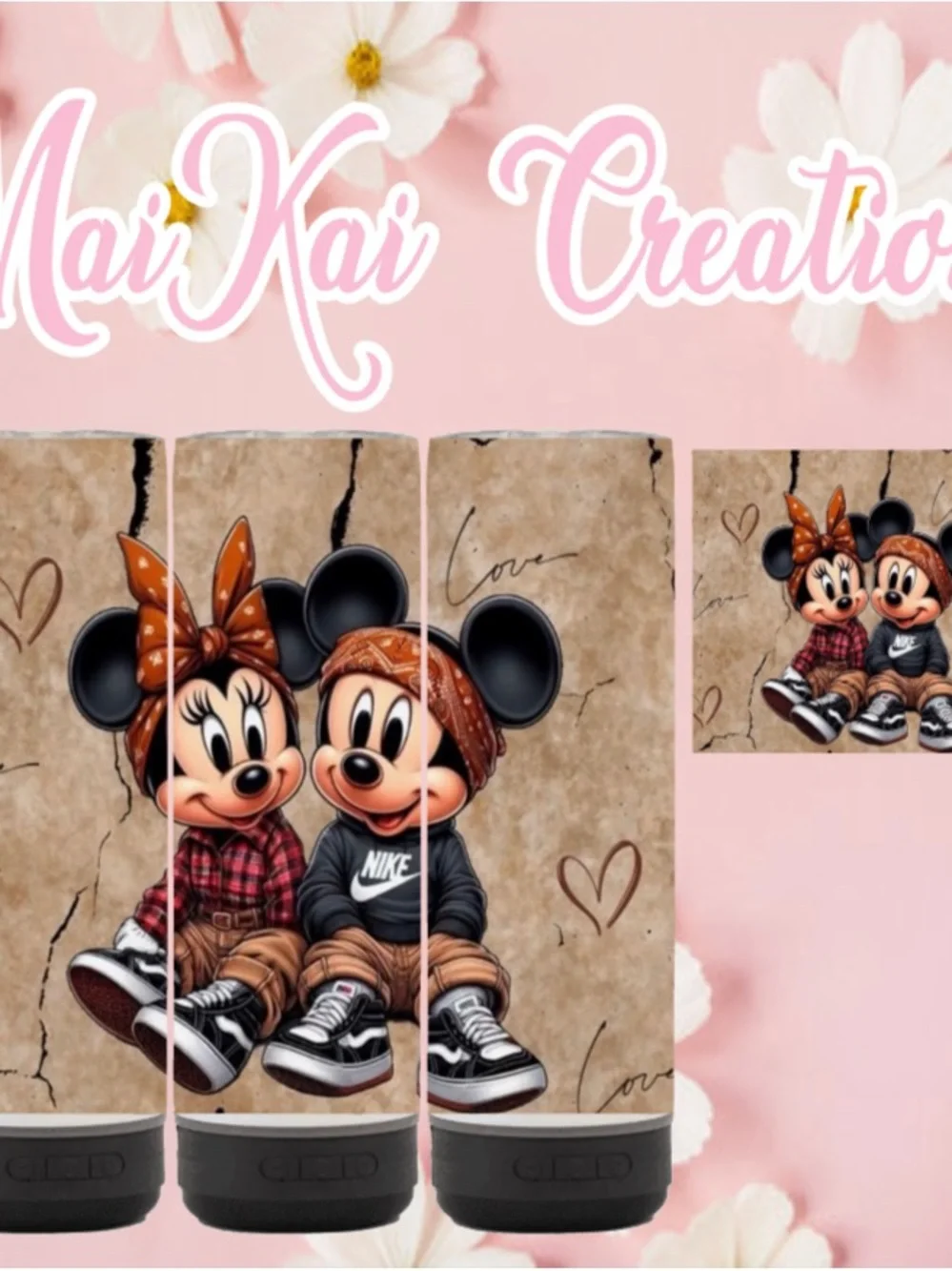 Minnie & Mickey Cozy Couple Travel Tumbler - Brown